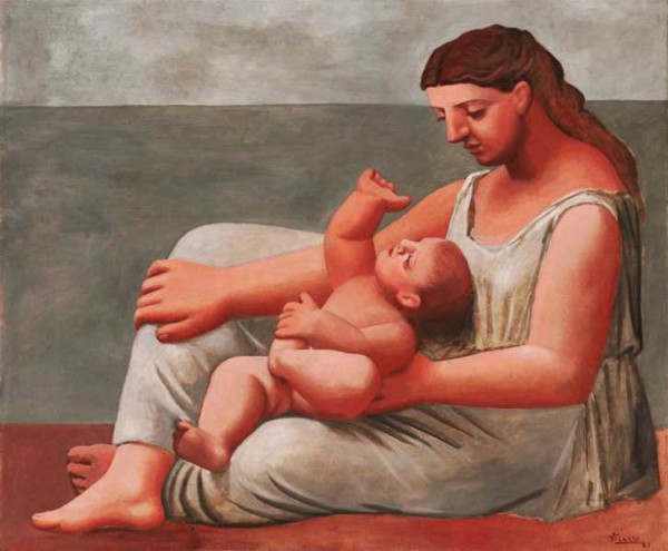 "Женщина с ребенком на берегу моря" 1921