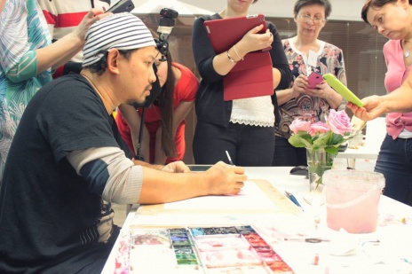 Репортаж о мастер-классе «Рисуем розы акварелью» c художником ЛаФе (Таиланд)