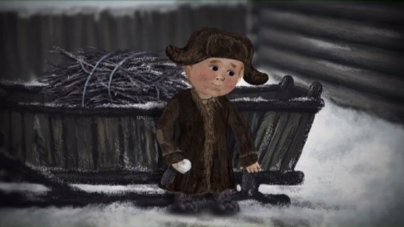 Кадр из мультфильма "Белоголовый", художник Анна Шепилова
