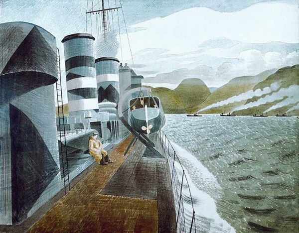 1940 Leaving Scapa Flow watercolour