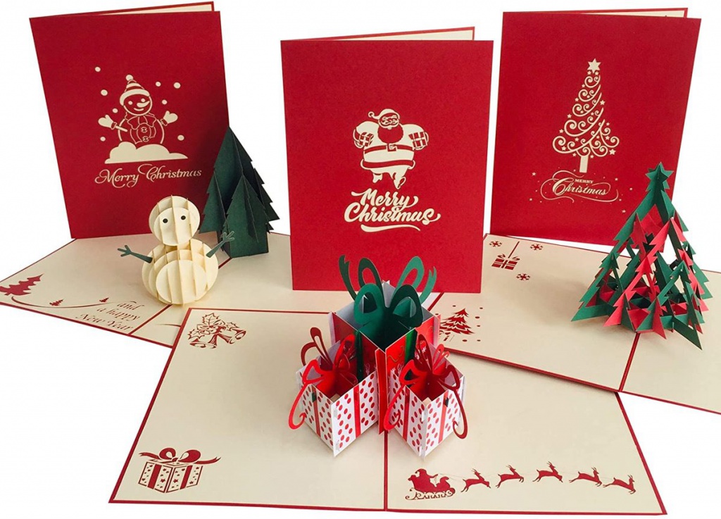 Рождественские открытки в поп-ап технике из бумаги